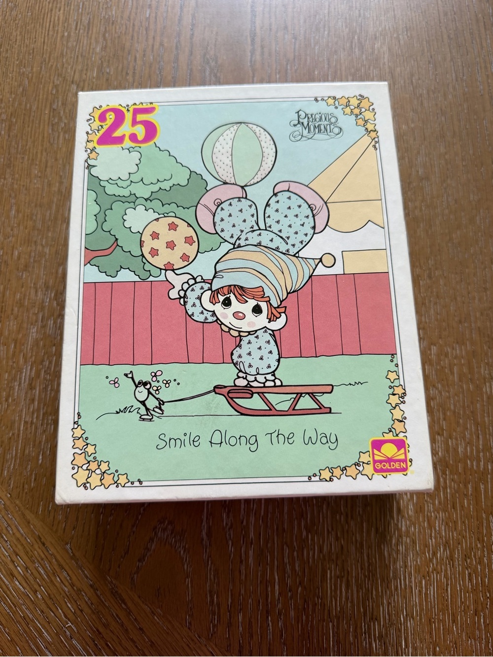Precious Moments Pastel Puzzle Box with Mint, Pink and Cream Artwork